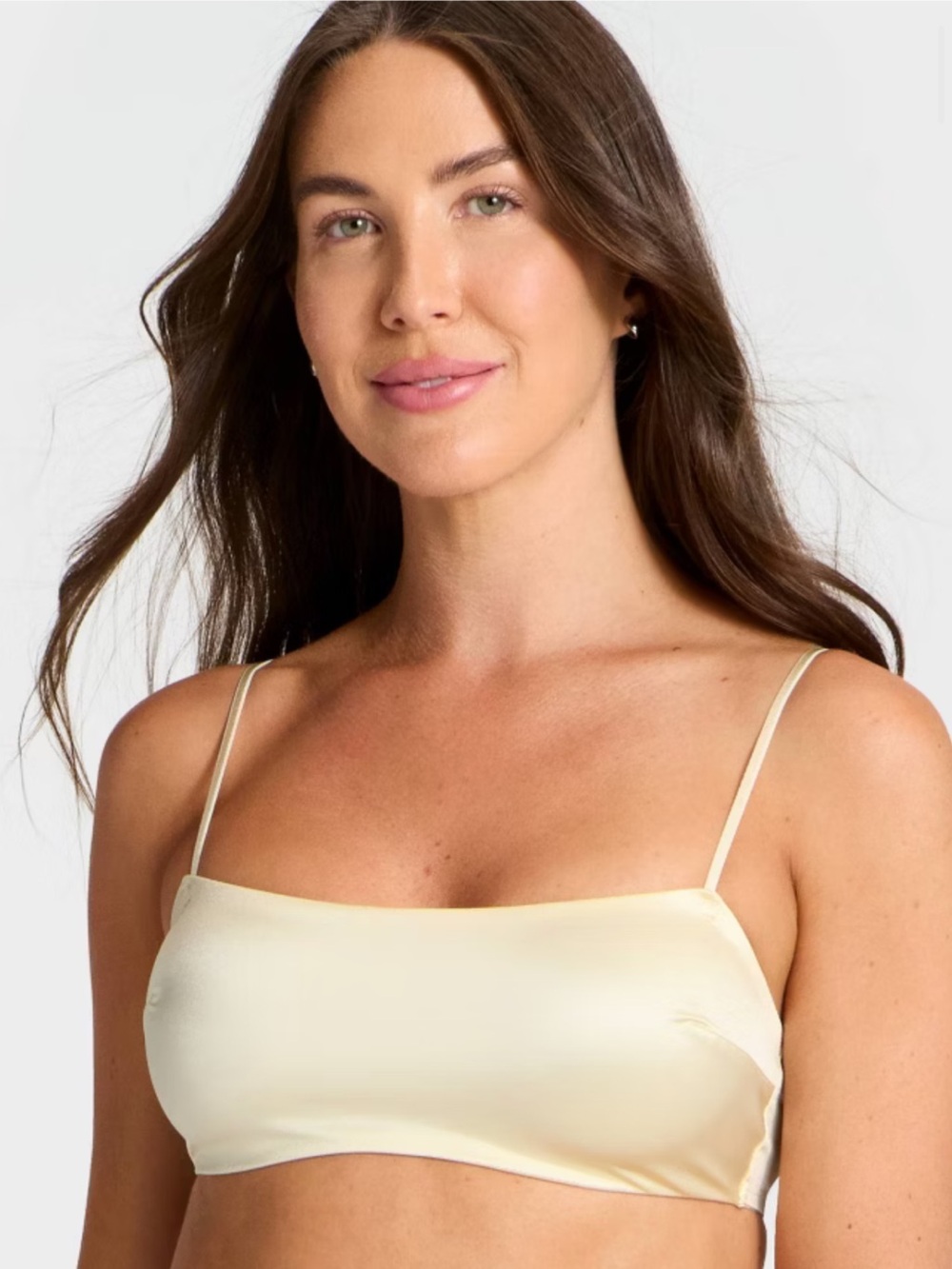 Auden Satin Bandeau Bralette in Ivory